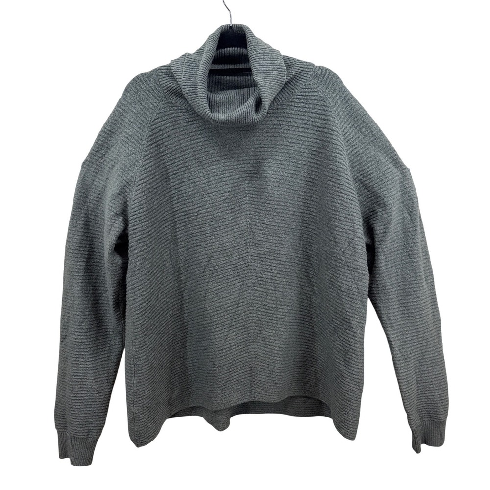 KÜHL Solace Sweater Women's XL Gray Charcoal Merino Wool Blend Cowl Tunnel Neck